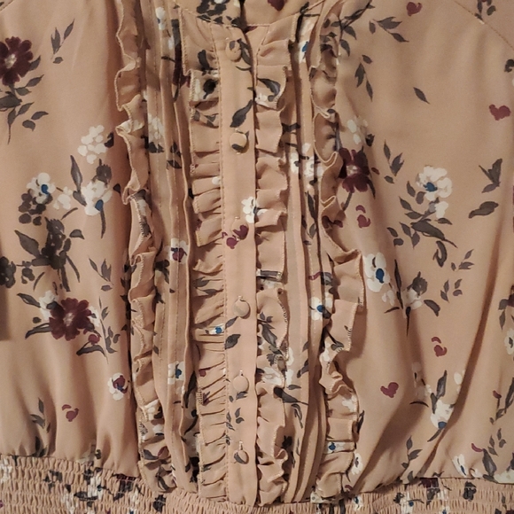 torrid blush pink floral ruffle midi dress - Picture 5 of 5